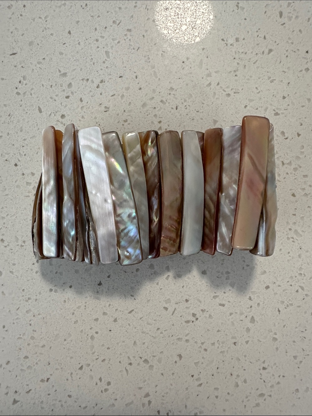 Handmade Iridescent Mother-of-Pearl Wall Accent - Brown & Cream